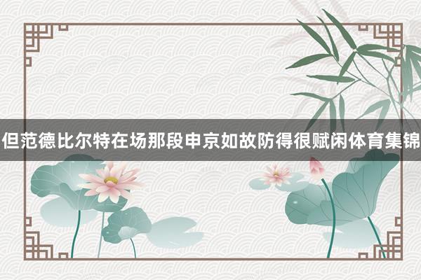 但范德比尔特在场那段申京如故防得很赋闲体育集锦